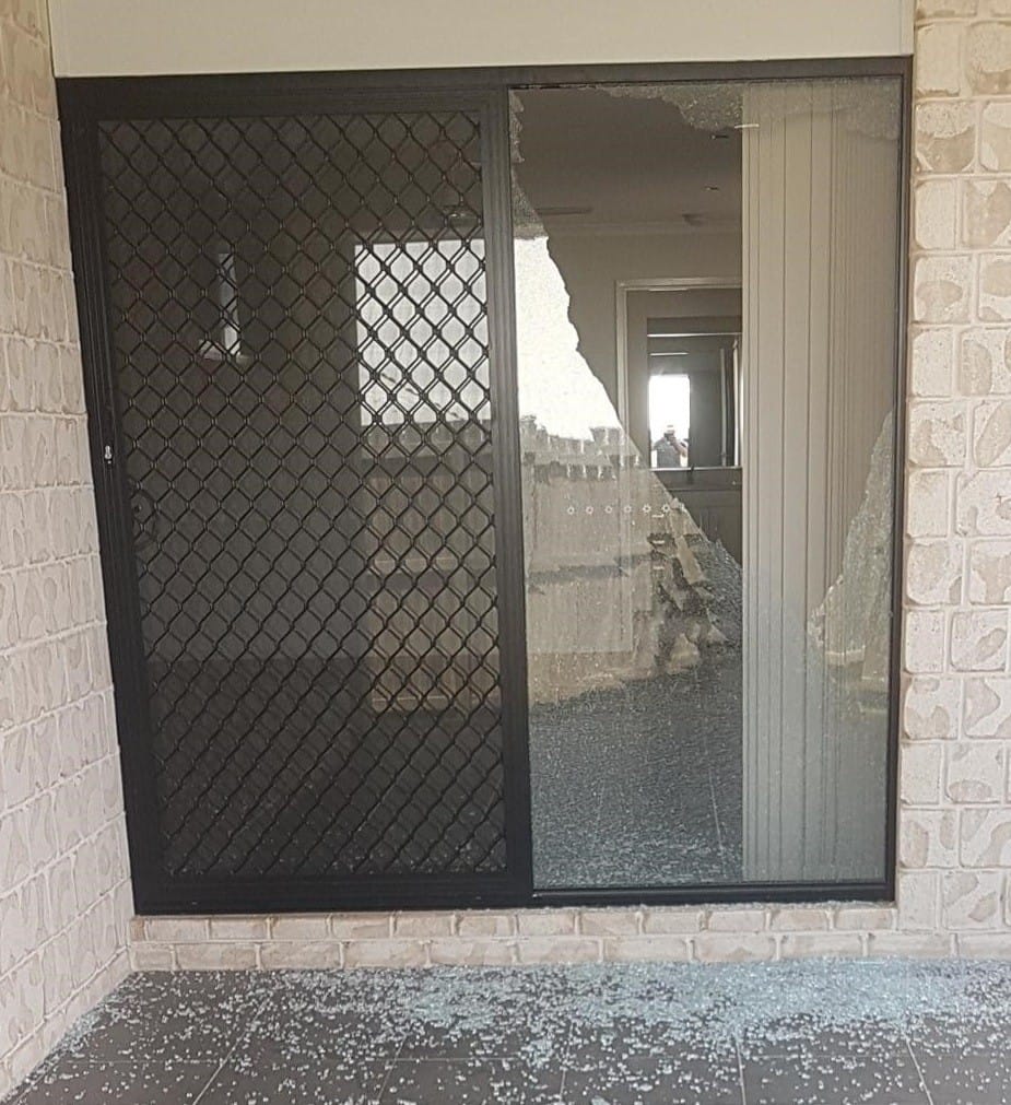 Broken toughened door